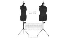 Nastaviteľná krajčírska panna DRESS FORM PREMIUM 36-48 BLACK