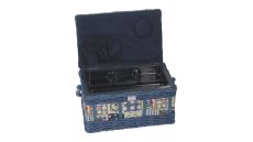 Škatuľa na šitie luxusná modrá látka 28x19x17 cm