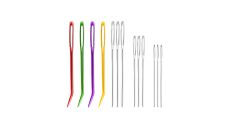 Ručné kovové ihly vyšívacie na vlnu, tupé, veľké očko - 13 ks