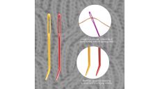 Ručné kovové ihly vyšívacie na vlnu, tupé, veľké očko - 13 ks