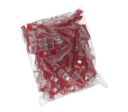 Fixačné kolíky / svorky na látky 27 x 10 mm 100 ks, červené