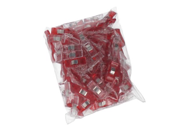 Fixačné kolíky / svorky na látky 27 x 10 mm 100 ks, červené