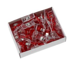 Fixačné kolíky / svorky na látky 27 x 10 mm 50 ks, červené