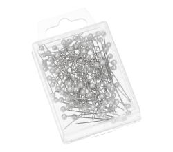 Špendlíky s perleťovými hlavičkami 0,60 x 38 mm 100 ks bielej