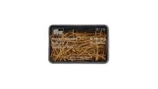 Špendlíky, 0,80 x 30 mm, zlaté farby, 50 g, plastová krabička