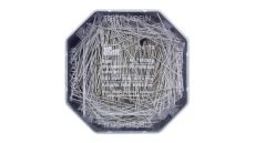 Špendlíky, 0,60 x 32 mm, strieborné farby, 50 g, plastová krabička