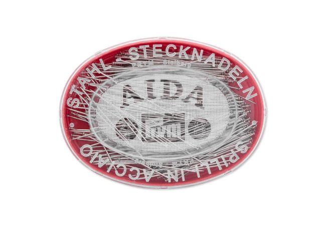 Špendlíky, 0,60 x 34 mm, strieborné farby, 25 g, plastová krabička