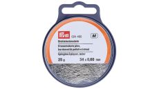 Špendlíky, 0,60 x 34 mm, strieborné farby, 25 g, krabička s pútkom