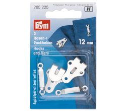 Háčiky na zapínanie nohavíc, 12 mm, strieborné, 2 ks