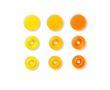 Plastové patentky "Color Snaps" okrúhle, Prym Love, 12,4 mm, 30 ks, oranžové/žlté