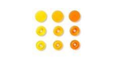 Plastové patentky "Color Snaps" okrúhle, Prym Love, 12,4 mm, 30 ks, oranžové/žlté