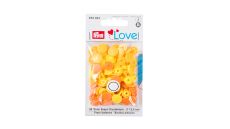 Plastové patentky "Color Snaps" okrúhle, Prym Love, 12,4 mm, 30 ks, oranžové/žlté