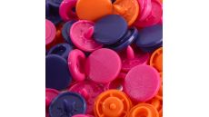 Plastové patentky "Color Snaps" okrúhle, Prym Love, 12,4 mm, 30 ks, západ slnka