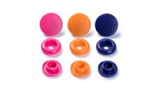 Plastové patentky "Color Snaps" okrúhle, Prym Love, 12,4 mm, 30 ks, západ slnka