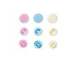 Plastové patentky "Color Snaps" okrúhle, Prym Love, 12,4 mm, 30 ks, pastelové