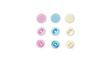 Plastové patentky "Color Snaps" okrúhle, Prym Love, 12,4 mm, 30 ks, pastelové