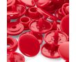 Plastové patentky "Color Snaps" okrúhle, 12,4 mm, 30 ks, červené