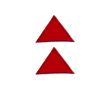 Nášivka trojuholníky, malé, nažehľovacie, červená