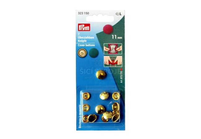 Poťahovacie gombíky, 11 mm, 7 ks, zlaté farby
