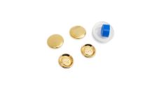 Poťahovacie gombíky + narážač, 23 mm, 4 ks, zlaté farby
