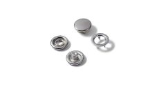 Stláčacie gombíky Jersey, 10 mm, 20 ks, hladká čiapočka, strieborné