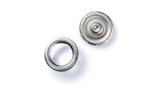 Stláčacie gombíky + narážač Jersey, 10 mm, 10 ks, strieborné