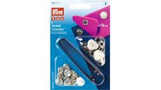 Stláčacie gombíky + narážač Jersey, 12 mm, 6 ks, perleťová čiapočka