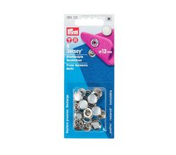 Stláčacie gombíky Jersey, 12 mm, 6 ks, perleťová čiapočka