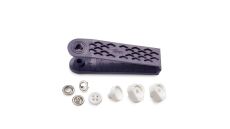 Stláčacie gombíky + narážač Jersey, našitý vzhľad, 12 mm, 7 ks, biele
