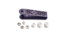 Stláčacie gombíky + narážač Jersey, našitý vzhľad, 12 mm, 7 ks, červené
