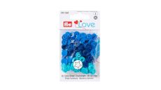 Plastové patentky "Color Snaps" hviezdičky, Prym Love, 12,4 mm, 30 ks, modré/tyrkysové/atramentové