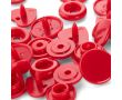 Plastové patentky "Color Snaps" srdiečka, 12,4 mm, 30 ks, červené
