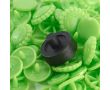 Plastové patentky "Color Snaps" kvietky, 13,6 mm, 21 ks, jablkovo zelené