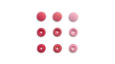 Plastové patentky "Color Snaps Mini", Prym Love, 9 mm, 36 ks, v odtieňoch ružovej