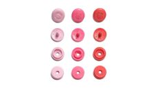 Plastové patentky "Color Snaps Mini", našitý vzhľad, Prym Love, 9 mm, 36 ks, v odtieňoch svetlo ružovej