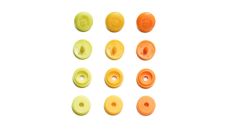 Plastové patentky "Color Snaps Mini", našitý vzhľad, Prym Love, 9 mm, 36 ks, v odtieňoch žltej