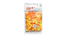 Plastové patentky "Color Snaps Mini", našitý vzhľad, Prym Love, 9 mm, 36 ks, v odtieňoch žltej