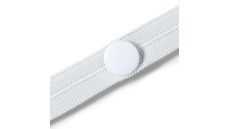 Guma s dierkami na gombíky, s 3 gombíkmi, 12 mm, biela, 3 m