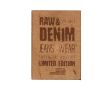 Nášivka štítok Raw&Denim, imitácia semišu, nažehľovacia, piesková