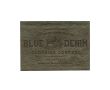 Nášivka štítok Blue Denim, imitácia semišu, nažehľovacia, olivová