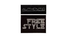 Nášivka štítok Authentic/Free Style, nažehľovacia, čierna