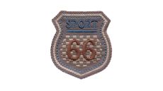 Nášivka štítok Sport 66, nažehľovacia, šedá/modrá/béžová