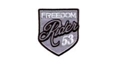 Nášivka štítok Freedom Rider 53, nažehľovacia, šedá/čierna/biela