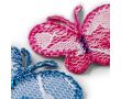 Nášivka motýliky s drahokamami, nažehľovacia, ružová/modrá