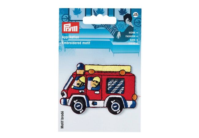 Nášivka hasičské auto, nažehľovacie, červená