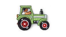 Nášivka traktor s vodičom, nažehľovacia, zelená