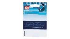 Nášivka džínsový štítok Speed Wear, obdĺžnik, nažehľovací, tmavo modrá