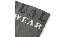 Nášivka džínsový štítok Casual Menswear, obdĺžnik, nažehľovací, čierna