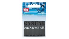 Nášivka džínsový štítok Casual Menswear, obdĺžnik, nažehľovací, čierna