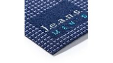 Nášivka džínsový štítok Jeans Men's, štvorec, nažehľovací, modrá